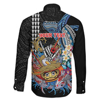 Personalized Japanese Koi Fish Ramen Family Matching Puletasi and Hawaiian Shirt Aloha Shark Kakau Pattern