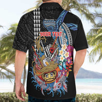 Personalized Japanese Koi Fish Ramen Hawaiian Shirt Aloha Shark Kakau Pattern