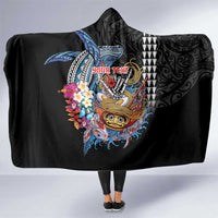 Personalized Japanese Koi Fish Ramen Hooded Blanket Aloha Shark Kakau Pattern
