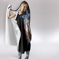 Personalized Japanese Koi Fish Ramen Hooded Blanket Aloha Shark Kakau Pattern