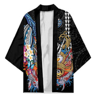 Personalized Japanese Koi Fish Ramen Kimono Aloha Shark Kakau Pattern LT9 Unisex Black - Polynesian Pride