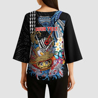 Personalized Japanese Koi Fish Ramen Kimono Sleeve Blouse Aloha Shark Kakau Pattern LT9 - Polynesian Pride