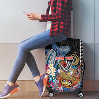 Personalized Japanese Koi Fish Ramen Luggage Cover Aloha Shark Kakau Pattern