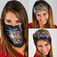 Personalized Japanese Koi Fish Ramen Neck Gaiter Aloha Shark Kakau Pattern
