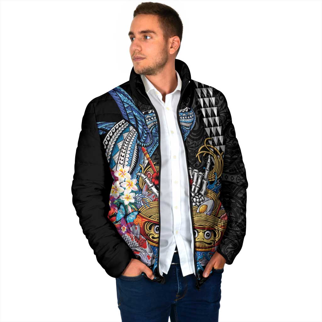 Personalized Japanese Koi Fish Ramen Padded Jacket Aloha Shark Kakau Pattern LT9 - Polynesian Pride