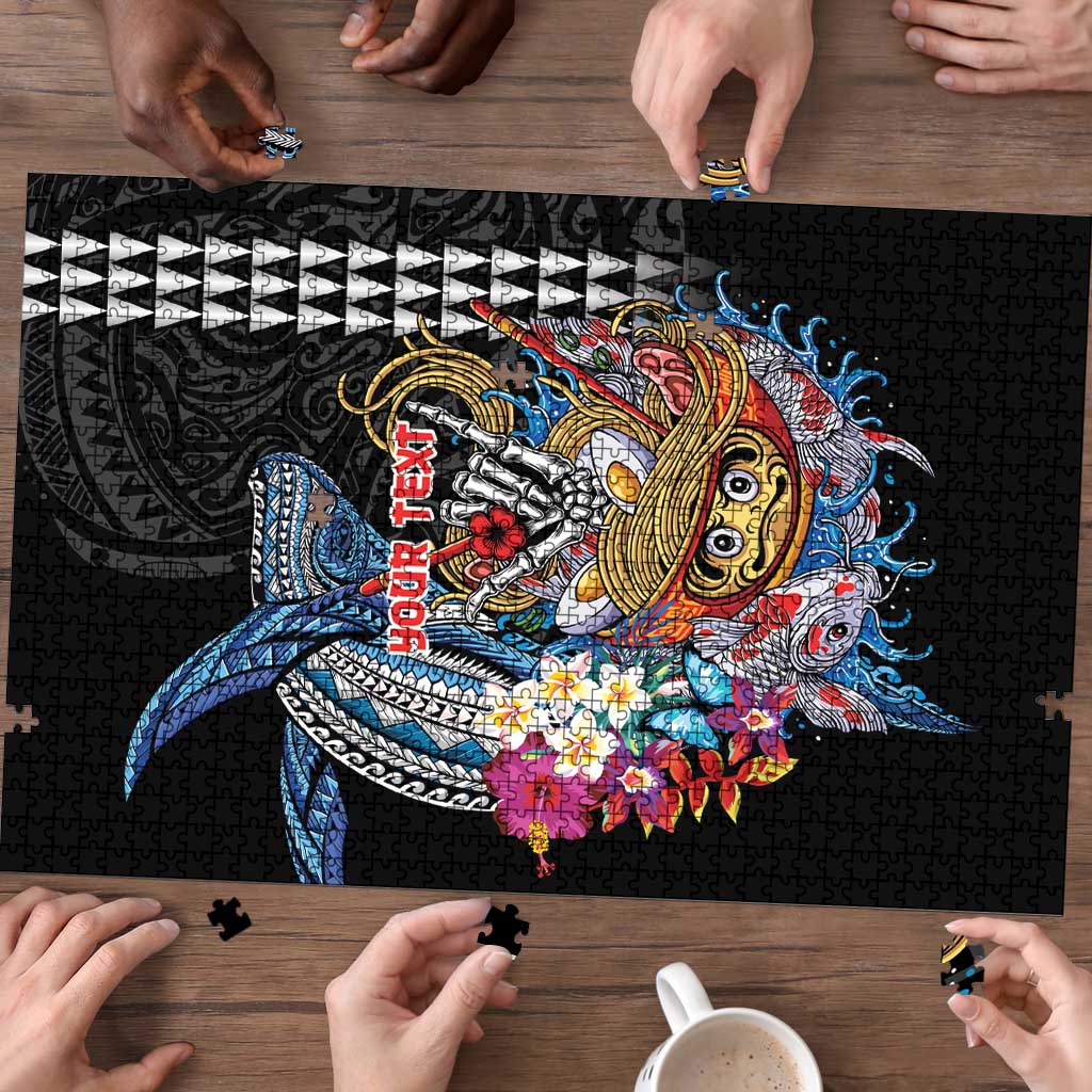Personalized Japanese Koi Fish Ramen Puzzle Aloha Shark Kakau Pattern