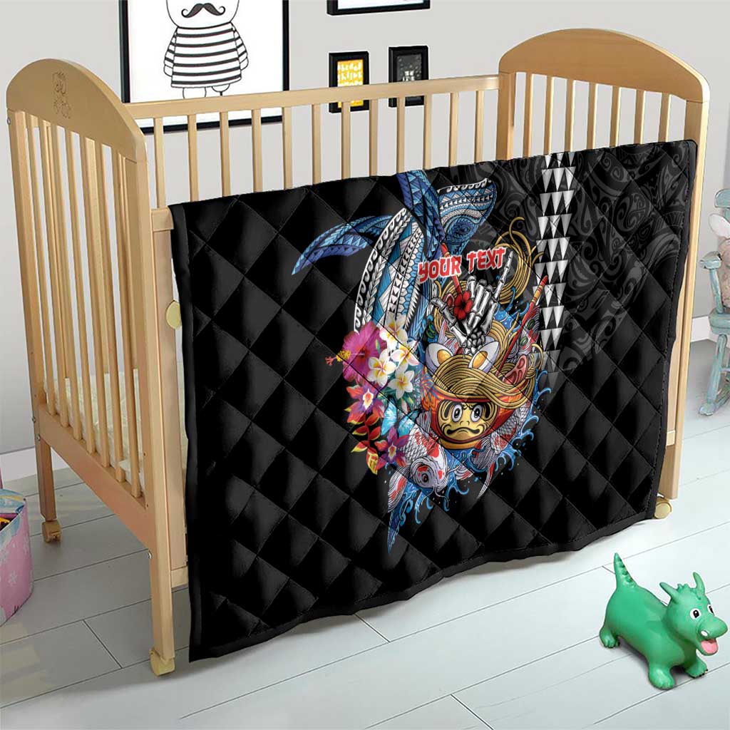 Personalized Japanese Koi Fish Ramen Quilt Aloha Shark Kakau Pattern