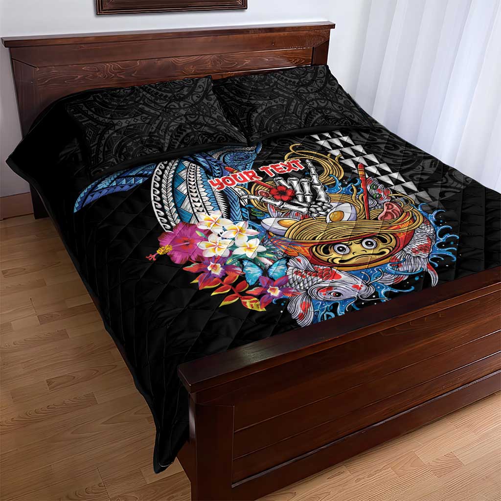 Personalized Japanese Koi Fish Ramen Quilt Bed Set Aloha Shark Kakau Pattern LT9 - Polynesian Pride