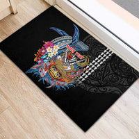Personalized Japanese Koi Fish Ramen Rubber Doormat Aloha Shark Kakau Pattern
