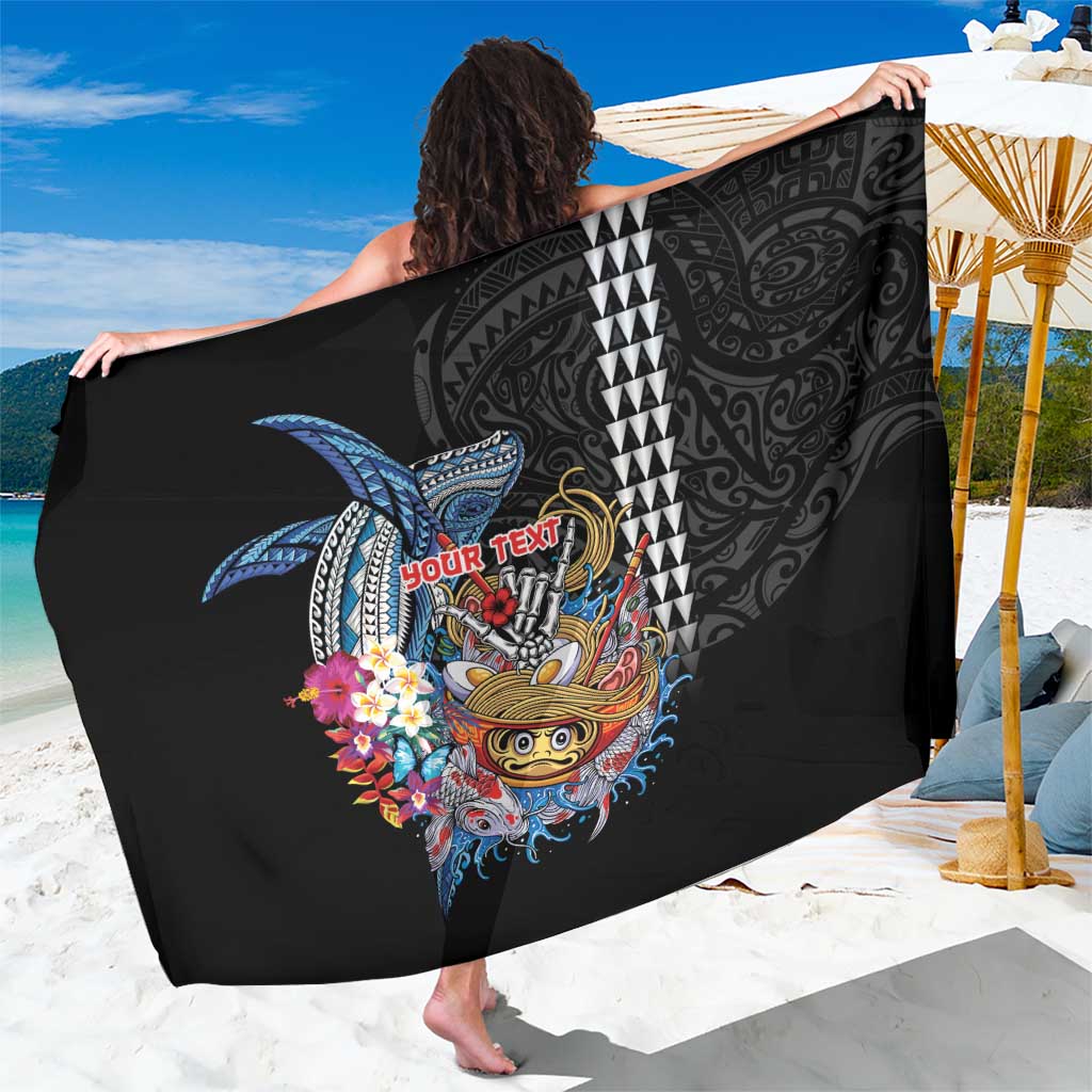 Personalized Japanese Koi Fish Ramen Sarong Aloha Shark Kakau Pattern