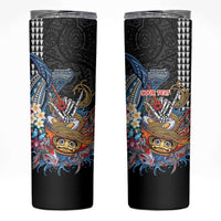 Personalized Japanese Koi Fish Ramen Skinny Tumbler Aloha Shark Kakau Pattern LT9 Black - Polynesian Pride