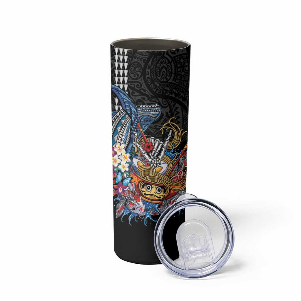 Personalized Japanese Koi Fish Ramen Skinny Tumbler Aloha Shark Kakau Pattern LT9 - Polynesian Pride