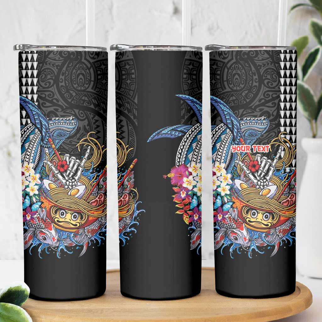 Personalized Japanese Koi Fish Ramen Skinny Tumbler Aloha Shark Kakau Pattern LT9 - Polynesian Pride
