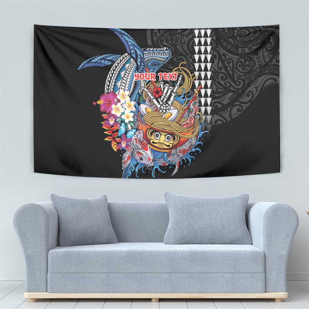 Personalized Japanese Koi Fish Ramen Tapestry Aloha Shark Kakau Pattern