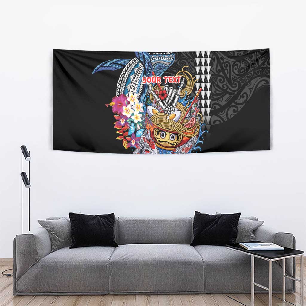 Personalized Japanese Koi Fish Ramen Tapestry Aloha Shark Kakau Pattern