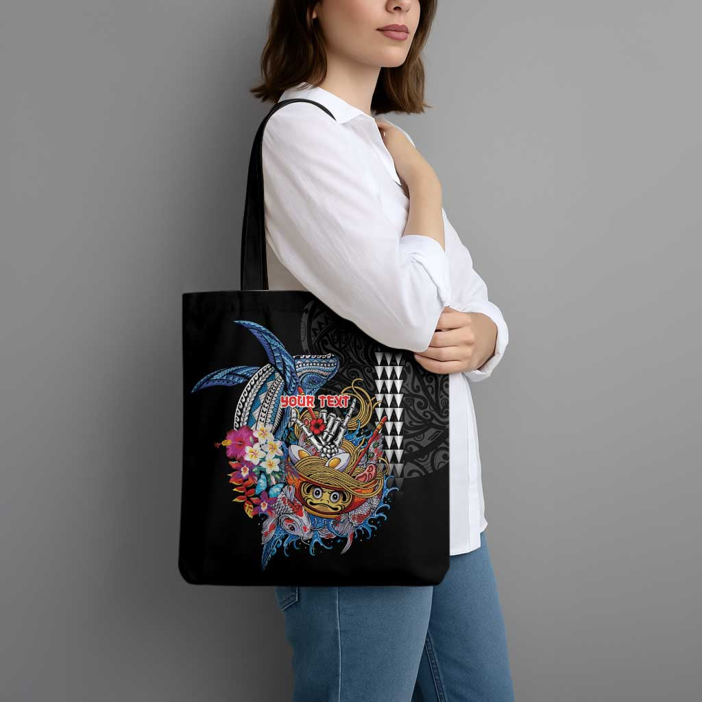 Personalized Japanese Koi Fish Ramen Tote Bag Aloha Shark Kakau Pattern