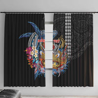 Personalized Japanese Koi Fish Ramen Window Curtain Aloha Shark Kakau Pattern