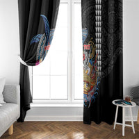 Personalized Japanese Koi Fish Ramen Window Curtain Aloha Shark Kakau Pattern