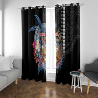 Personalized Japanese Koi Fish Ramen Window Curtain Aloha Shark Kakau Pattern