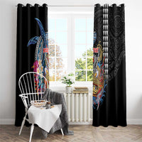 Personalized Japanese Koi Fish Ramen Window Curtain Aloha Shark Kakau Pattern