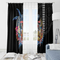 Personalized Japanese Koi Fish Ramen Window Curtain Aloha Shark Kakau Pattern