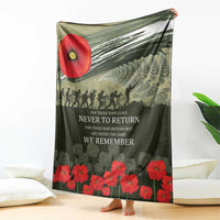 ANZAC Day We Remember Blanket Maori Silver Fern Camouflage Motif