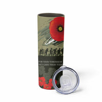 ANZAC Day We Remember Skinny Tumbler Maori Silver Fern Camouflage Motif LT9 - Polynesian Pride