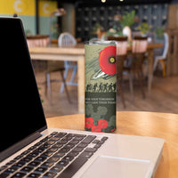 ANZAC Day We Remember Skinny Tumbler Maori Silver Fern Camouflage Motif LT9 - Polynesian Pride