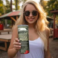 ANZAC Day We Remember Skinny Tumbler Maori Silver Fern Camouflage Motif LT9 - Polynesian Pride