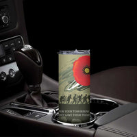 ANZAC Day We Remember Skinny Tumbler Maori Silver Fern Camouflage Motif LT9 - Polynesian Pride