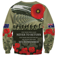 ANZAC Day We Remember Sweatshirt Maori Silver Fern Camouflage Motif