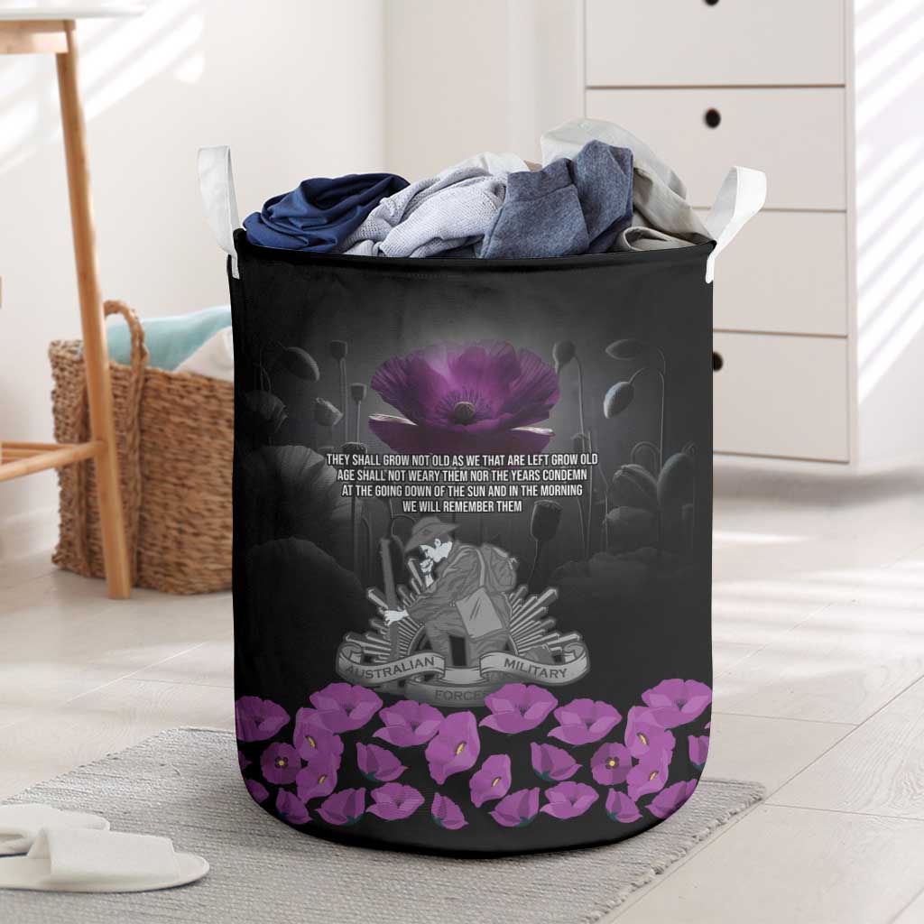 ANZAC Day Remembrance Laundry Basket Purple Poppy We Will Remember Them LT9 Purple - Polynesian Pride