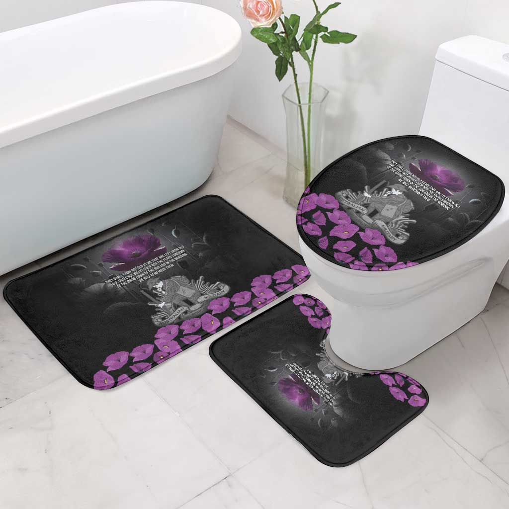 ANZAC Day Remembrance Bathroom Set Purple Poppy We Will Remember Them LT9 - Polynesian Pride