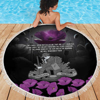 ANZAC Day Remembrance Beach Blanket Purple Poppy We Will Remember Them LT9 - Polynesian Pride
