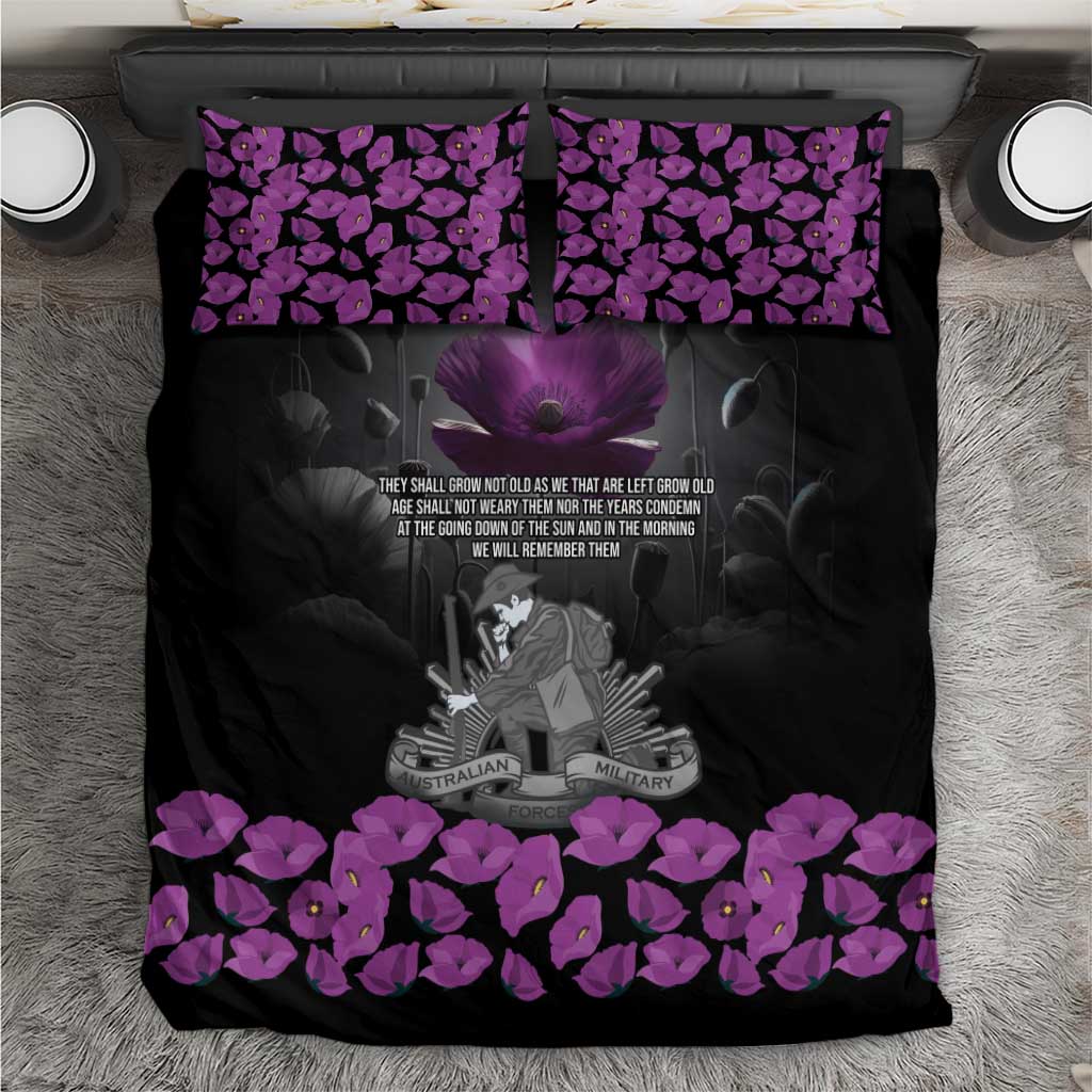 ANZAC Day Remembrance Bedding Set Purple Poppy We Will Remember Them LT9 Purple - Polynesian Pride