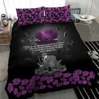 ANZAC Day Remembrance Bedding Set Purple Poppy We Will Remember Them LT9 - Polynesian Pride