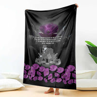 ANZAC Day Remembrance Blanket Purple Poppy We Will Remember Them