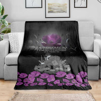 ANZAC Day Remembrance Blanket Purple Poppy We Will Remember Them