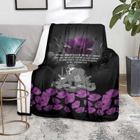 ANZAC Day Remembrance Blanket Purple Poppy We Will Remember Them
