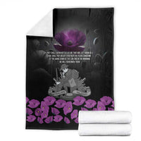 ANZAC Day Remembrance Blanket Purple Poppy We Will Remember Them