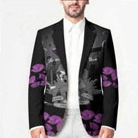ANZAC Day Remembrance Blazer Purple Poppy We Will Remember Them LT9 - Polynesian Pride