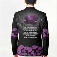 ANZAC Day Remembrance Blazer Purple Poppy We Will Remember Them LT9 - Polynesian Pride