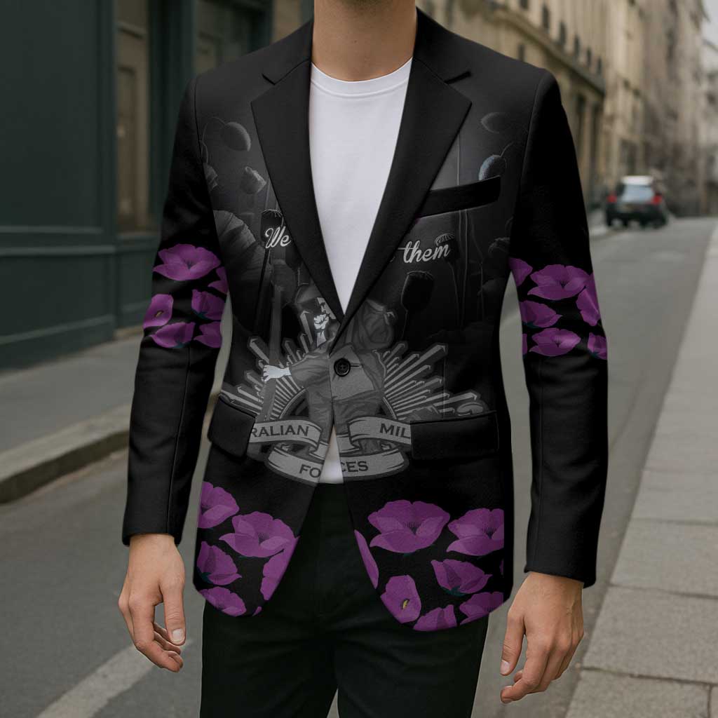 ANZAC Day Remembrance Blazer Purple Poppy We Will Remember Them LT9 - Polynesian Pride