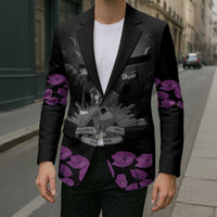 ANZAC Day Remembrance Blazer Purple Poppy We Will Remember Them LT9 - Polynesian Pride