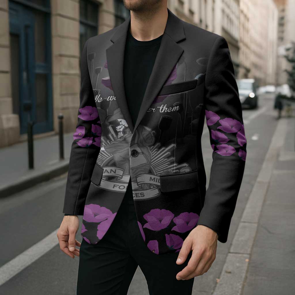 ANZAC Day Remembrance Blazer Purple Poppy We Will Remember Them LT9 - Polynesian Pride