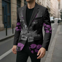 ANZAC Day Remembrance Blazer Purple Poppy We Will Remember Them LT9 - Polynesian Pride