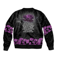ANZAC Day Remembrance Bomber Jacket Purple Poppy We Will Remember Them LT9 - Polynesian Pride