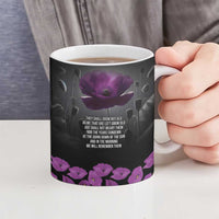 ANZAC Day Remembrance Ceramic Mug Purple Poppy We Will Remember Them LT9 - Polynesian Pride