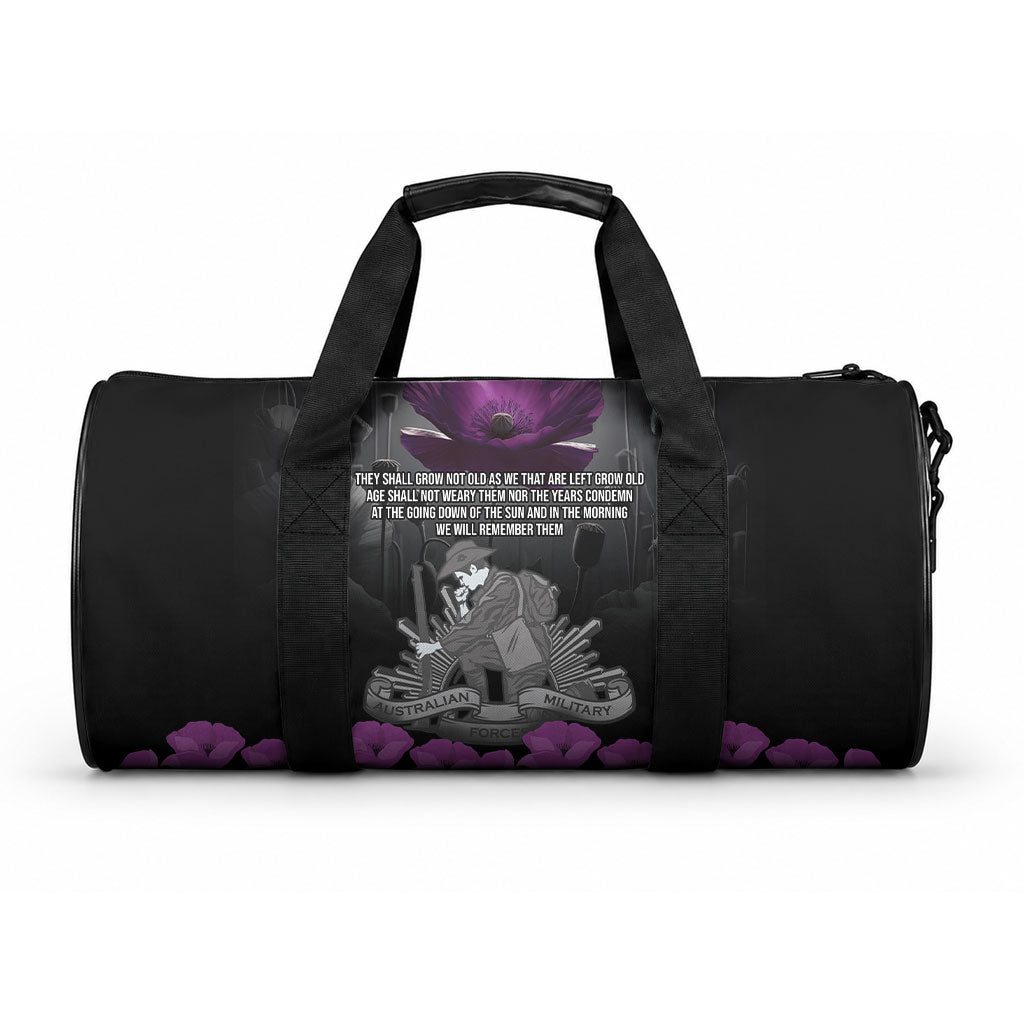 ANZAC Day Remembrance Duffle Bag Purple Poppy We Will Remember Them LT9 One size Purple - Polynesian Pride