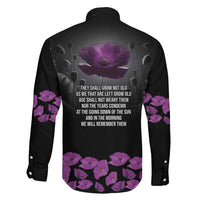 ANZAC Day Remembrance Family Matching Off Shoulder Maxi Dress and Hawaiian Shirt Purple Poppy We Will Remember Them LT9 - Polynesian Pride